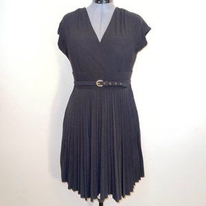 ALFANI PLEATED DRESS WITH BELT BLACK LP